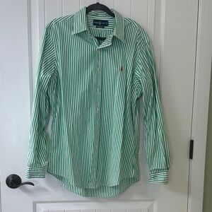 POLO Bright Green Striped ShirtSize-Large
